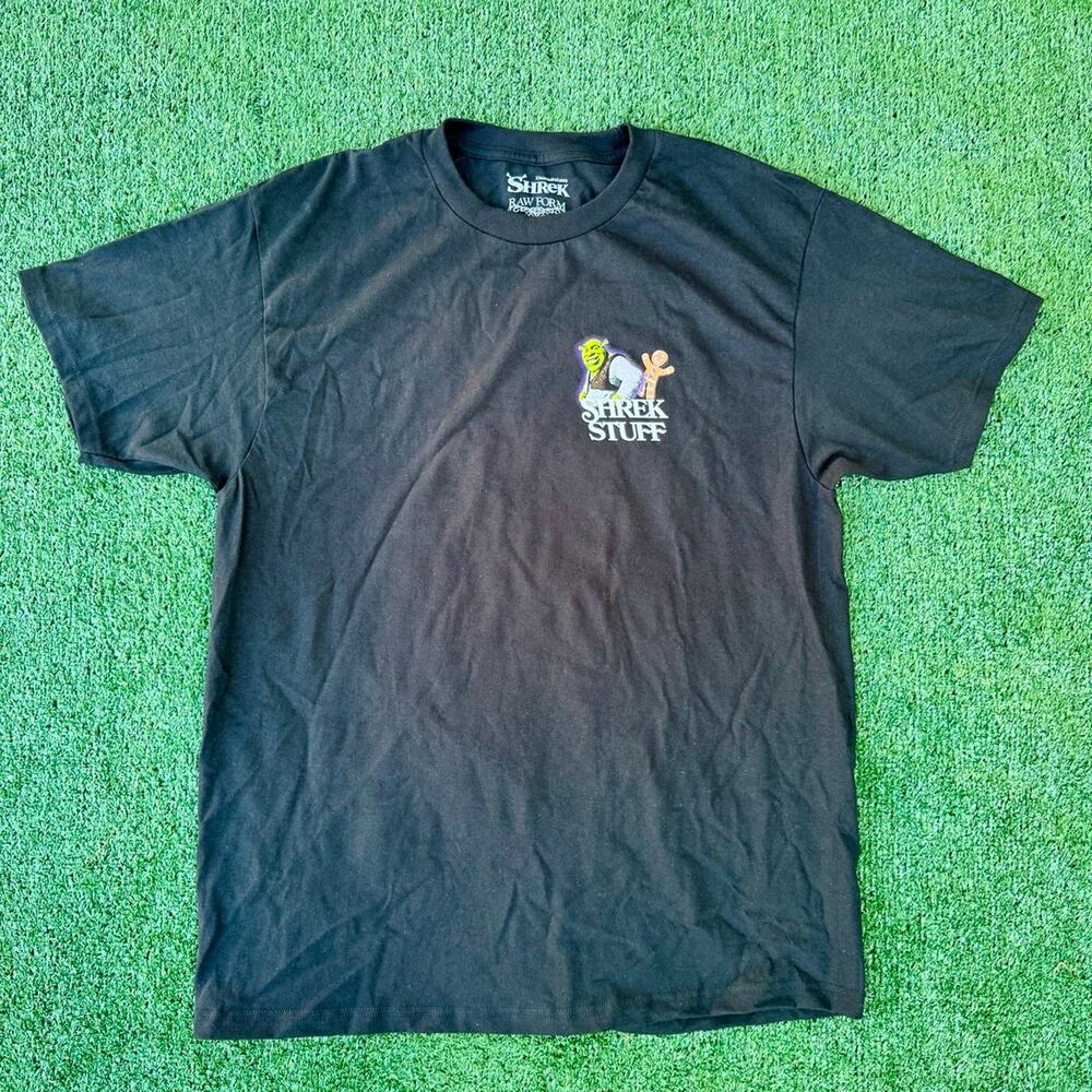 RAW FORM x SHREK Black T Shirt Shrek Stuff Tee “What Ya Thinking About”